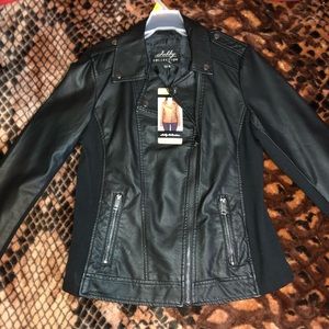 Black Moto Faux Leather Jacket